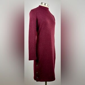 Banana Republic Women’s Sweater Dress Red Mock Neck Long Sleeve Button Hem Sz S